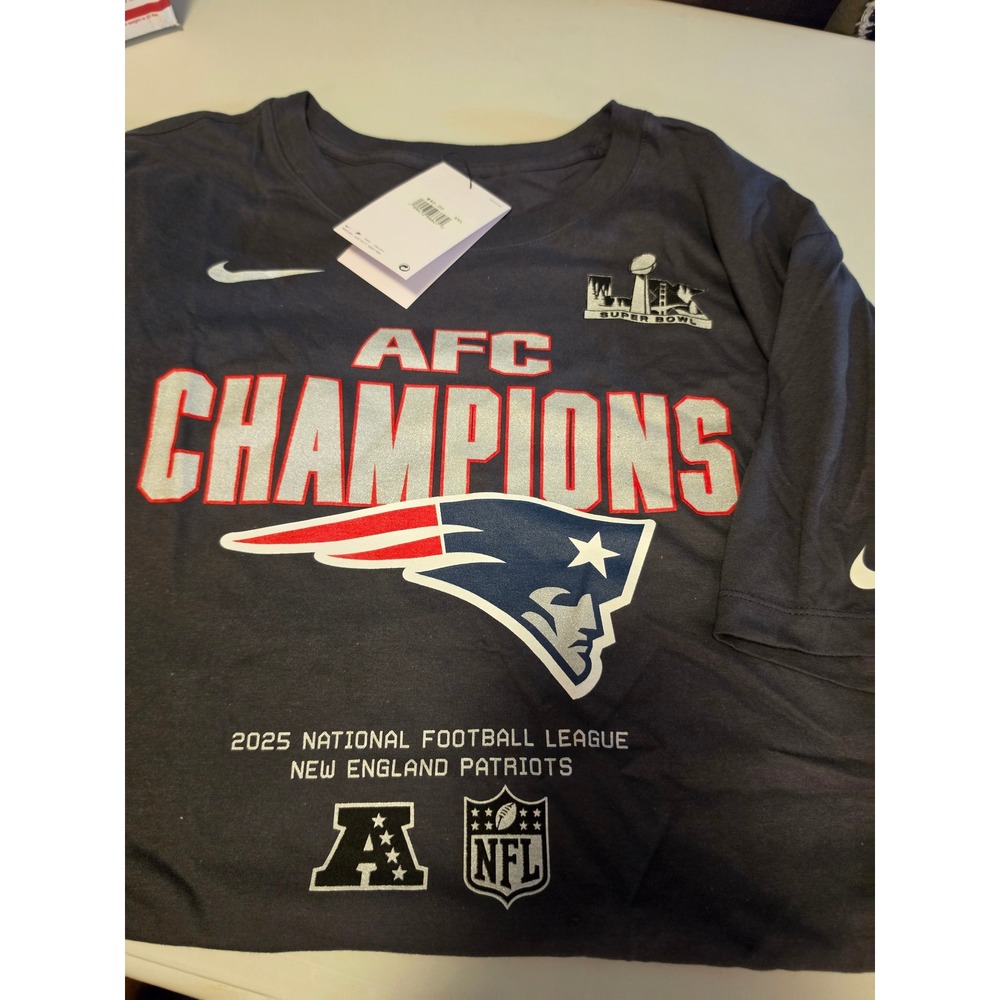 Nike New England Patriots 2025 AFC Champions T-Shirt XXL Super Bowl LIX NWT